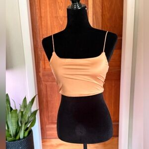Cropped Tan Spaghetti Strap Top